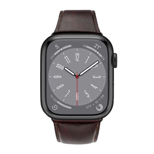 WiWu Bracelet vintage en cuir Apple Watch | 44/45/46/49 mm - Brun foncé