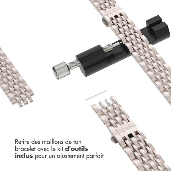 Selencia Bracelet en acier slim style Jubilee Apple Watch | 38/40/41/42 mm - Starlight