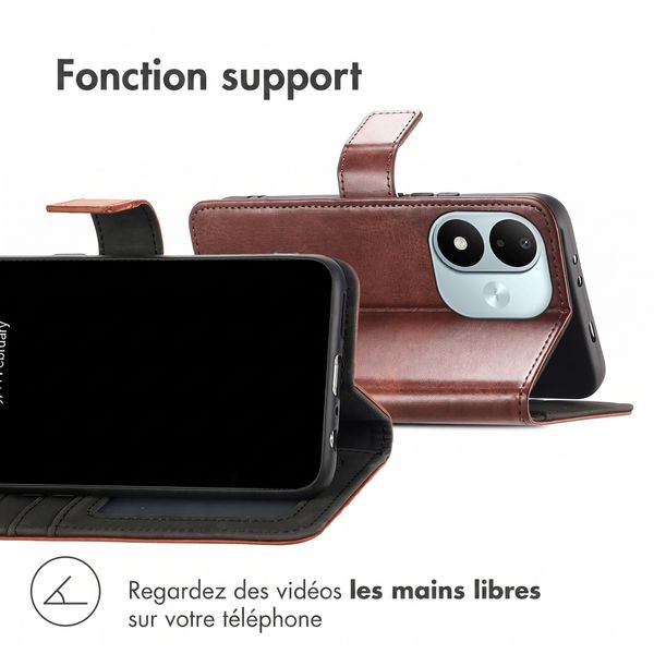 imoshion Étui de télephone portefeuille de luxe Xiaomi Redmi Note 17 (5G) - Marron foncé