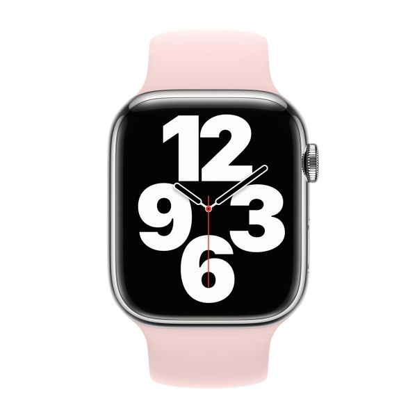 Apple Bracelet Boucle unique en Silicone Apple Watch | 44/45/46/49 mm - Taille 12 - Chalk Pink