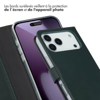 Selencia Étui portefeuille en cuir véritable Apple iPhone 17 Pro Max - Vert