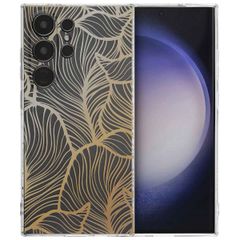 imoshion Coque Design Samsung Galaxy S24 Ultra - Golden Leaves Transparent