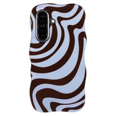 Selencia Coque arrière Vivid Wavy avec MagSafe Samsung Galaxy A57 (5G) - Dream Swirl Chocolate
