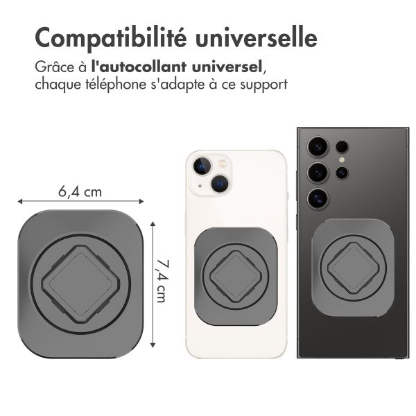 Accezz Support de téléphone EasyLock pour vélo - Rotation à 360° - Universel - Noir
