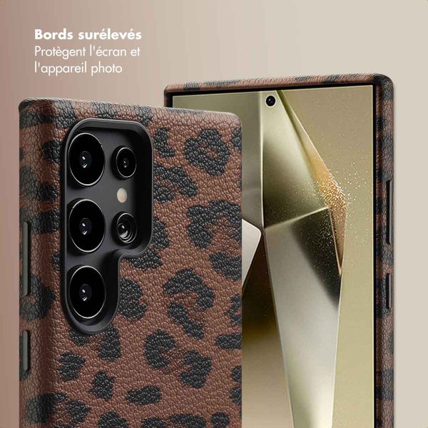 Selencia Coque Sabi imprimé panthère avec MagSafe Samsung Galaxy S24 Ultra - Mocha Brown