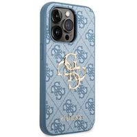 Guess Coque 4G Metal Logo Backcover Apple iPhone 14 Pro Max - Bleu