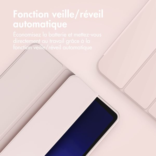 Accezz Coque tablette portefeuille Smart Silicone Samsung Galaxy Tab A9 8.7 pouces - Rose