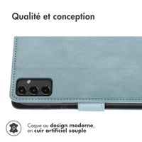 imoshion Étui de télephone portefeuille de luxe Samsung Galaxy A14 (5G/4G) - Bleu clair