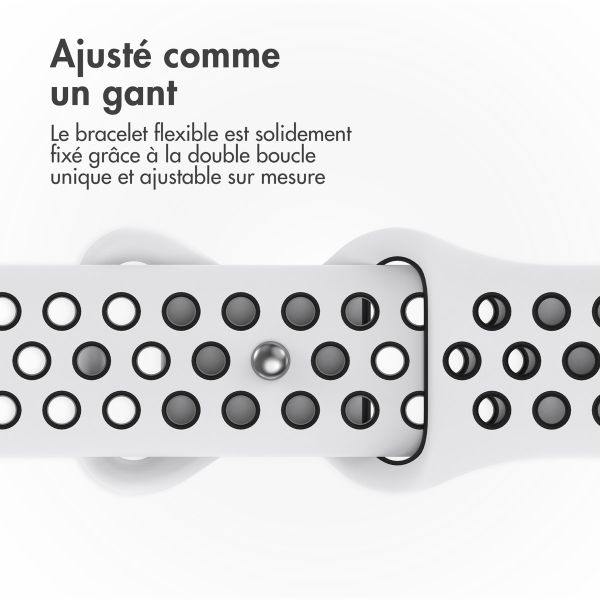 imoshion Bracelet Sport⁺ en silicone Apple Watch | 44/45/46/49 mm - Taille S/M - White / Black