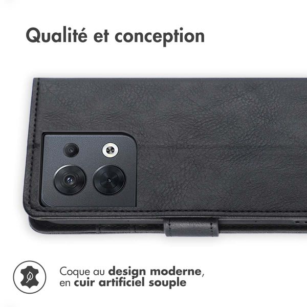 imoshion Étui de télephone portefeuille de luxe Oppo Reno 8 5G - Noir