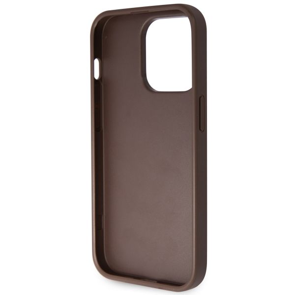 Guess Coque 4G Logo Triangle Strass Apple iPhone 15 Pro - Marron