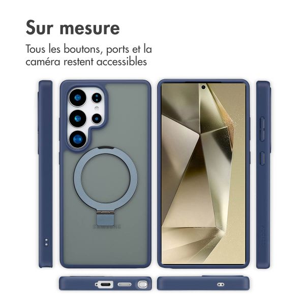 Accezz Coque Ring Stand avec MagSafe Samsung Galaxy S25 Ultra - Bleu