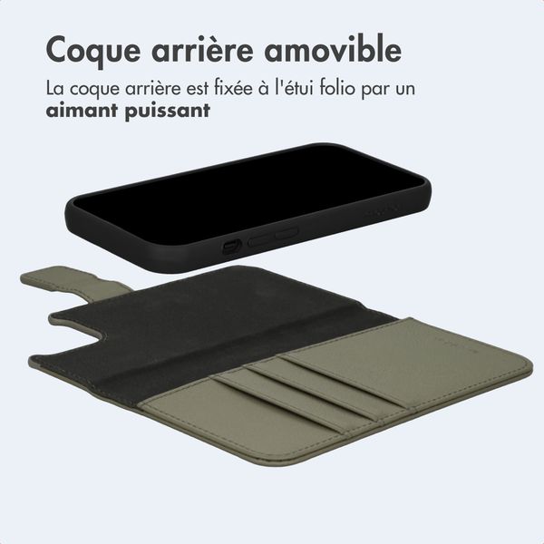 imoshion Étui portefeuille luxe 2-en-1 amovible Apple iPhone 13 - Vert