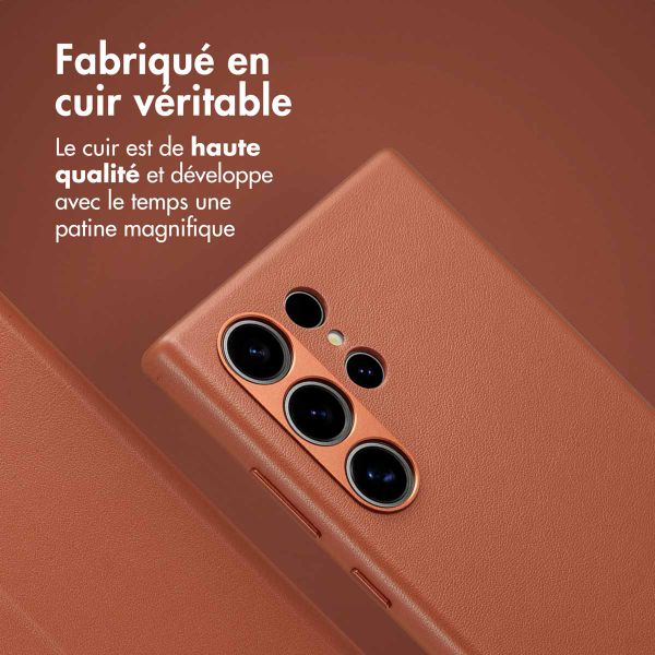 Accezz Étui de télephone portefeuille en cuir 2-en-1 avec MagSafe Samsung Galaxy S24 Ultra - Sienna Brown