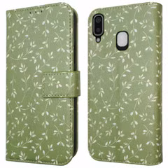 imoshion Étui de télephone portefeuille Design Samsung Galaxy A20e - Green Flowers