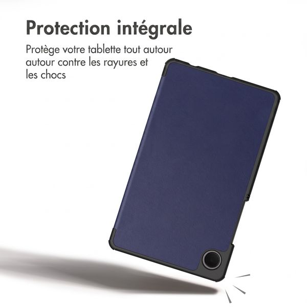 imoshion Coque tablette Trifold Samsung Galaxy Tab A11 / A9 8.7 pouces - Bleu foncé