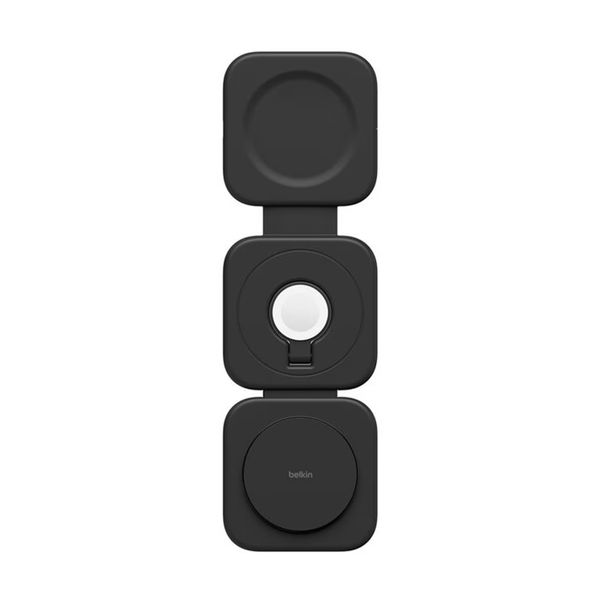 Belkin Station de recharge de voyage sans fil magnétique 3-en-1 avec Qi2 15 W - Noir