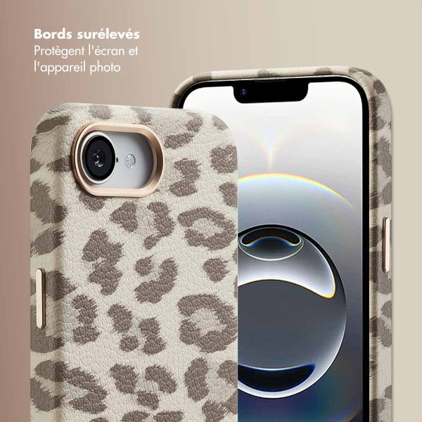 Selencia Coque Sabi imprimé panthère avec MagSafe Apple iPhone 17e / 16e - Soft Ivory