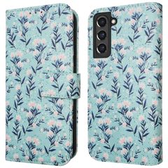 imoshion Étui de télephone portefeuille Design Samsung Galaxy S21 FE - Blue Flowers