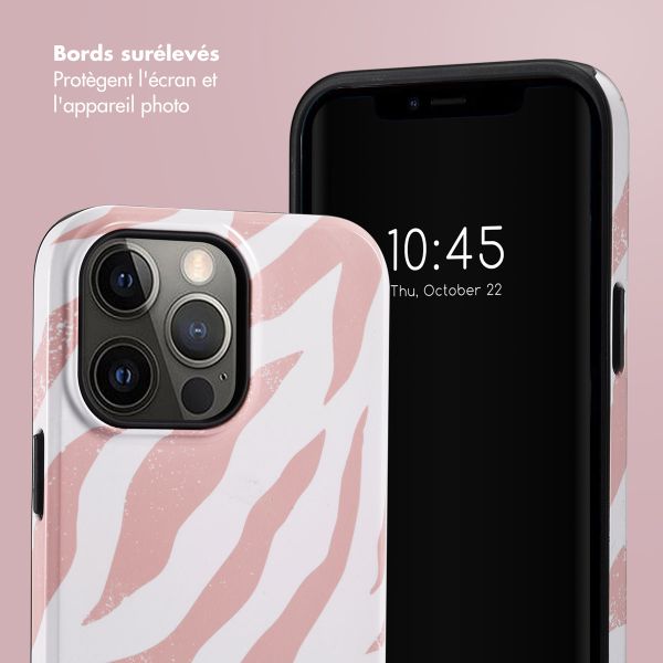 Selencia Coque arrière Vivid Apple iPhone 14 Pro Max - Colorful Zebra Old Pink