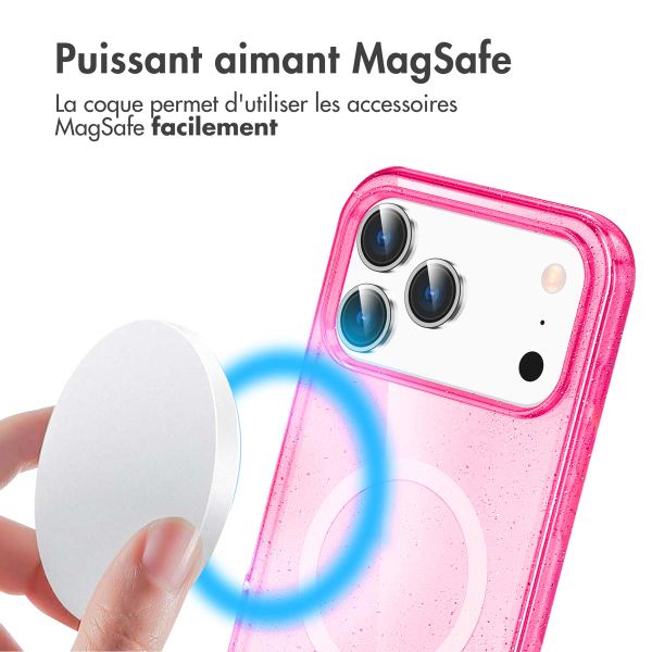 imoshion Coque Pailletée avec MagSafe Apple iPhone 17 Pro Max - Rose