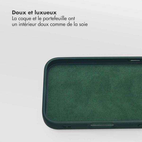 Selencia Étui portefeuille amovible Olyn avec MagSafe Apple iPhone 16 Pro - Vert
