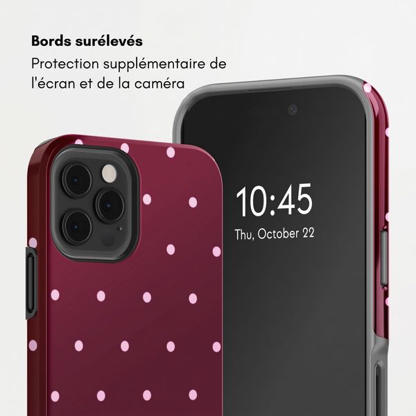 Selencia Coque arrière Vivid Apple iPhone 12 (Pro) - Happy Dots Burgundy