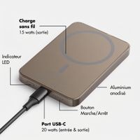 Selencia Powerbank Vivid 5 000 mAh - MagSafe et Qi - Desert Gold / Check This Burgundy