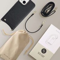 Selencia Coque de télephone Nova avec cordon et porte-cartes Apple iPhone 15 - Noir