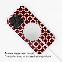 Selencia Coque arrière Vivid avec MagSafe Apple iPhone 16 Pro - Check This Burgundy
