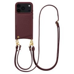 Selencia Coque de télephone Nova avec cordon et porte-cartes Apple iPhone 18 Pro Max / 17 Pro Max - Bold Burgundy