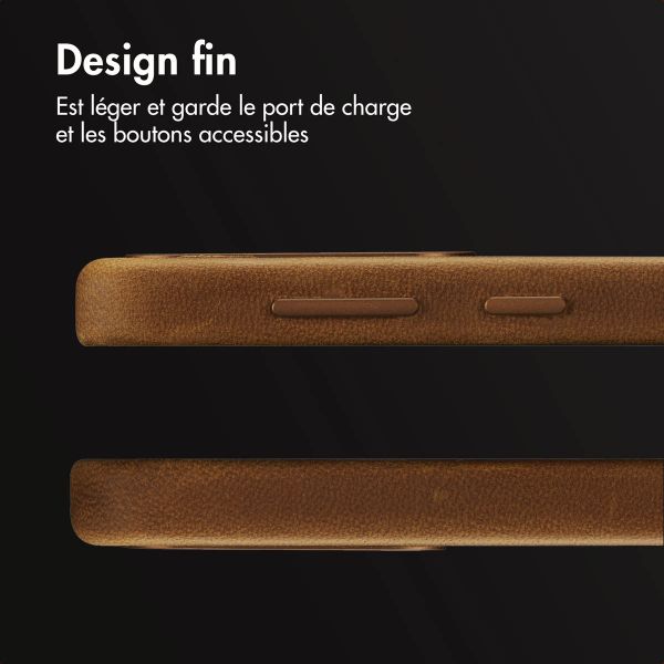 Accezz Coque MagSafe en cuir vintage Samsung Galaxy S25 / S24 - Tabacco Cognac