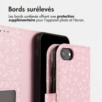 imoshion Étui de télephone portefeuille Design Apple iPhone SE (2022 / 2020) / 8 / 7 / 6(s) - Pink Bazaar Flowers