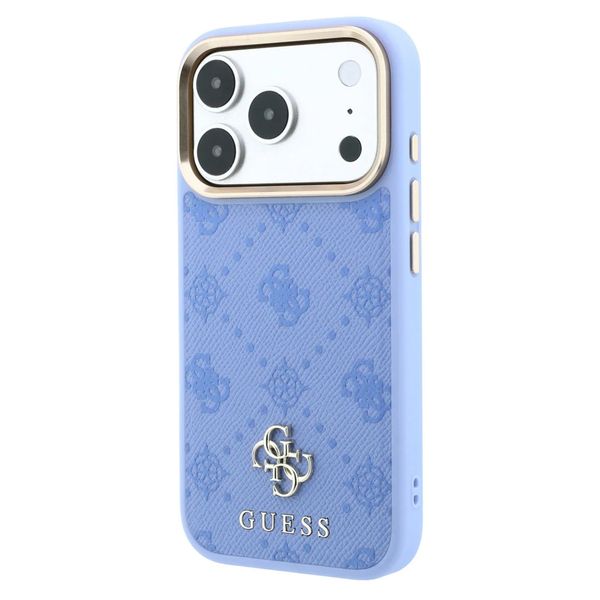 Guess Coque 4G Metal Logo MagSafe Apple iPhone 18 Pro / 17 Pro - Light Blue