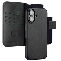 Accezz Étui de télephone portefeuille en cuir 2-en-1 avec MagSafe Apple iPhone 16 - Onyx Black
