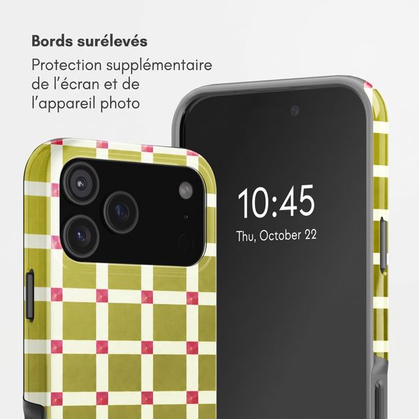 Selencia Coque arrière Vivid Apple iPhone 18 Pro Max / 17 Pro Max - Check This Olive