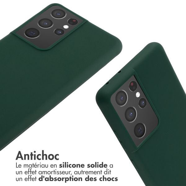 imoshion Coque en silicone avec cordon Samsung Galaxy S21 Ultra - Vert foncé