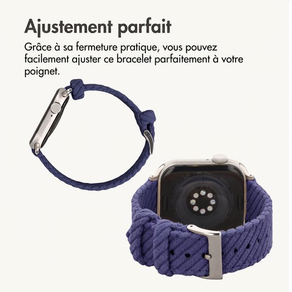 imoshion Bracelet en velours côtelé Apple Watch | 38/40/41/42 mm - Bleu foncé