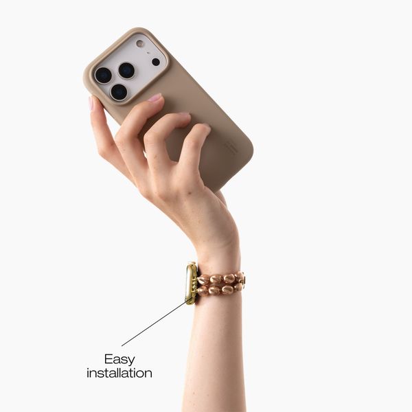 iDeal of Sweden Beaded Watch Band Apple Watch | 38/40/41/42 mm - Salted Caramel Pearl