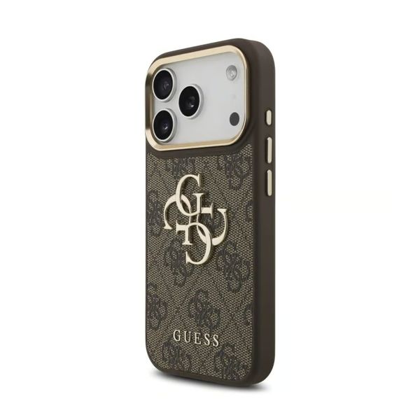Guess Coque 4G Metal Logo Backcover Apple iPhone 18 Pro / 17 Pro - Marron