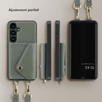 Selencia Coque de télephone Sera avec cordon et porte-cartes enveloppe Samsung Galaxy S24 - Sage Green