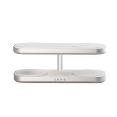 Zens Quattro Wireless Charger Pro 4 - Station de charge sans fil - Compatible Qi2 et MagSafe - Blanc