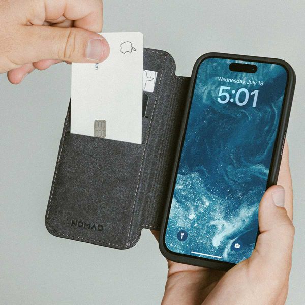 Nomad Étui de télephone portefeuille Modern Leather Folio Apple iPhone 16 Pro Max - Marron