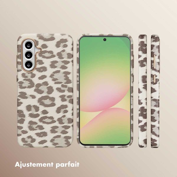 Selencia Coque Sabi imprimé panthère avec MagSafe Samsung Galaxy A56 - Soft Ivory