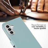 Selencia Étui portefeuille en cuir véritable Samsung Galaxy A26 - Air Blue