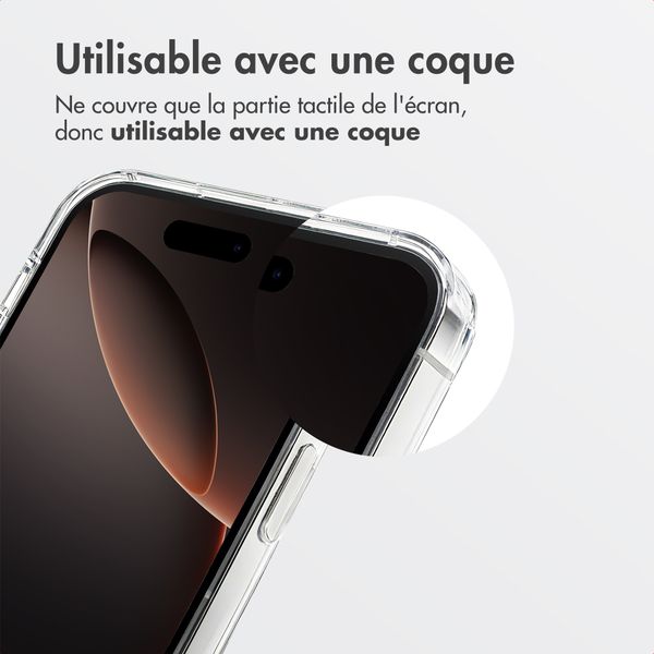 Accezz Protection d'écran en verre trempé avec filtre de confidentialité + Applicateur Apple iPhone 16 Pro Max