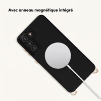 Selencia Coque arrière Rivièra avec MagSafe avec crochets amovibles Samsung Galaxy S21 - Velvet Black