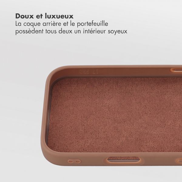Accezz Coque portefeuille Edge amovible avec MagSafe Apple iPhone 18 Pro / 17 Pro - Marron