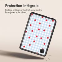 imoshion Étui de liseuse portefeuille design Pliable Kobo Clara Colour / BW - Cherry Check