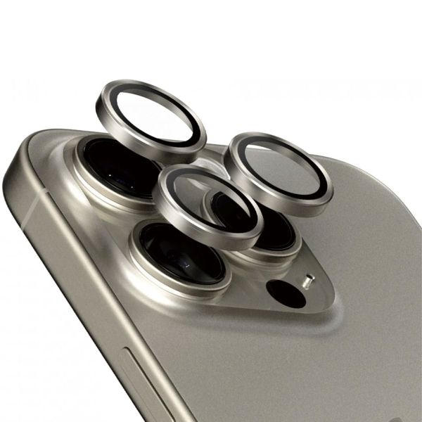 PanzerGlass Protection Caméra Hoops Optic Rings Apple iPhone 15 Pro / 15 Pro Max - Natural Titanium